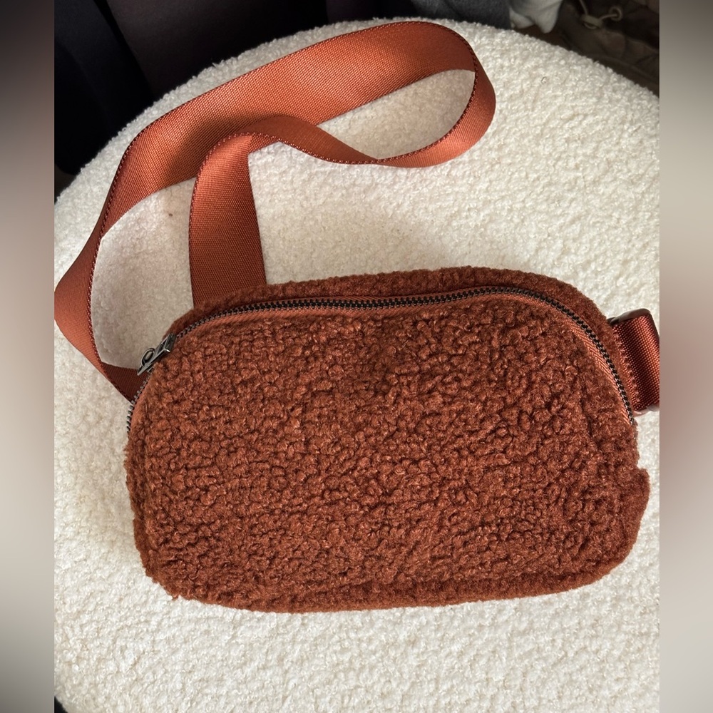 Cozy Brown Sherpa Crossbody Bag